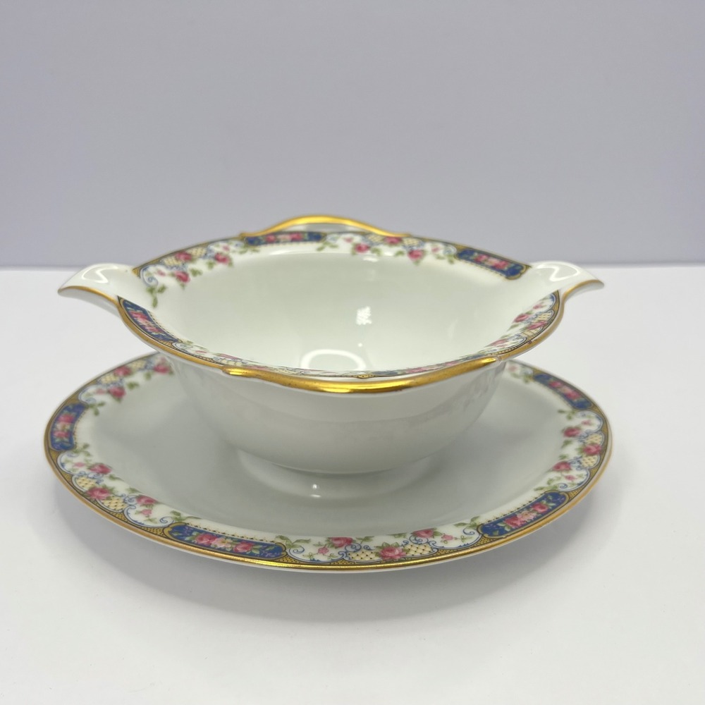 Antique Bavarian Gravy Boat Tirschenreuth Franklin 4177 Rose Cottage Bridgerton